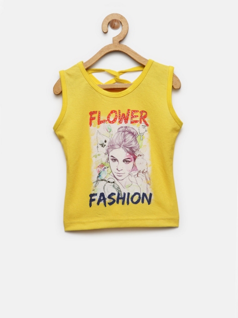 Tiny Girl Yellow Printed Top