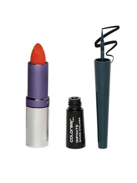 Colorbar Infinite Green 24Hrs Liquid Eyeliner 004 & Orange Glow Creme Touch Lipstick 038 C
Colorbar Infinite Green 24Hrs Liquid Eyeliner 004 & Orange Glow Creme Touch Lipstick 038 C