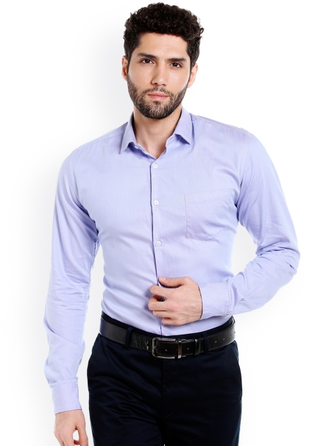 Integriti Men Blue Slim Fit Solid Formal Shirt
