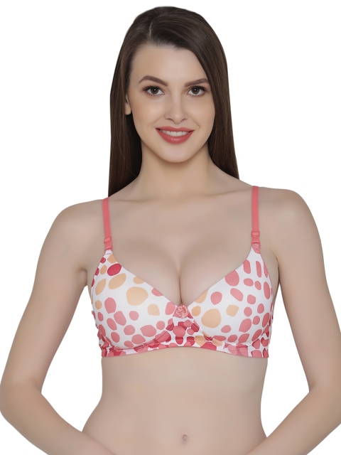 Clovia White & Coral-Coloured Printed Non-Wired Lightly Padded Push-Up Bra BR1173M1840B
Clovia White & Coral-Coloured Printed Non-Wired Lightly Padded Push-Up Bra BR1173M1840B