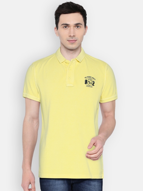 SPYKAR Men Yellow Solid Polo T-Shirt