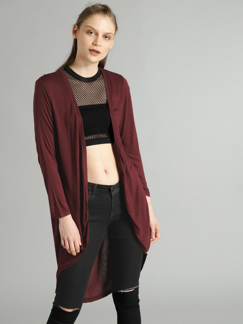 Roadster Maroon Solid Open Front Shrug
Roadster Maroon Solid Open Front Shrug