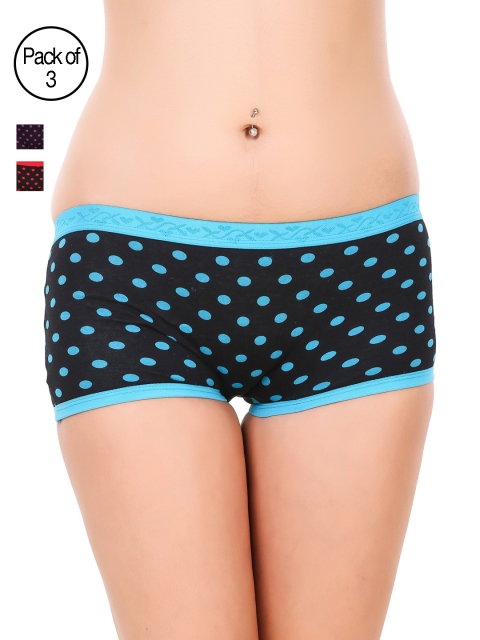 Masha Pack of 3 Hipster Briefs PT3PC-88, Black