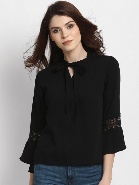 Marie Claire Women Black Solid Top
