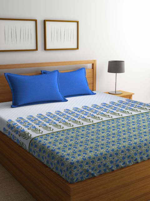 Portico New York White & Blue Floral Flat 150 TC Cotton 1 King Bedsheet with 2 Pillow Covers
Portico New York White & Blue Floral Flat 150 TC Cotton 1 King Bedsheet with 2 Pillow Covers