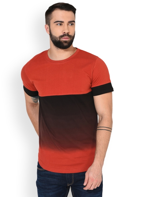 GRITSTONES Men Rust Dyed Round Neck T-shirt