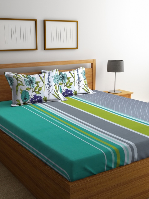 STELLAR HOME Green & Grey Striped Flat 104 TC Cotton 1 Queen Bedsheet with 2 Pillow Covers
STELLAR HOME Green & Grey Striped Flat 104 TC Cotton 1 Queen Bedsheet with 2 Pillow Covers