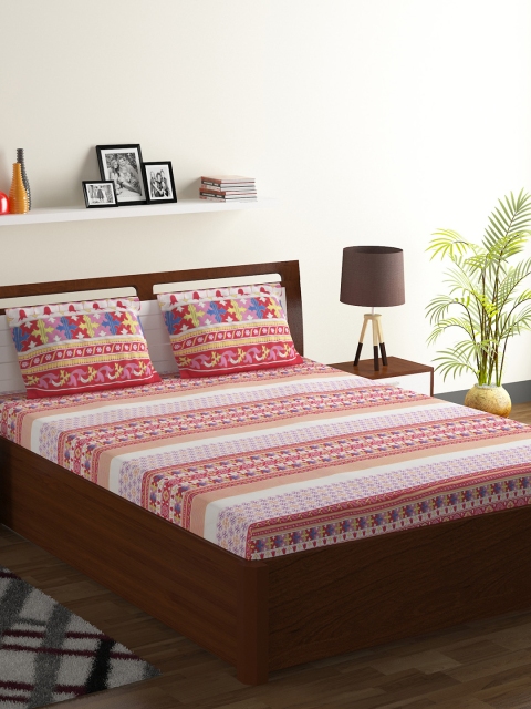BOMBAY DYEING Red Abstract Flat 130 TC Polycotton 1 King Bedsheet with 2 Pillow Covers
BOMBAY DYEING Red Abstract Flat 130 TC Polycotton 1 King Bedsheet with 2 Pillow Covers