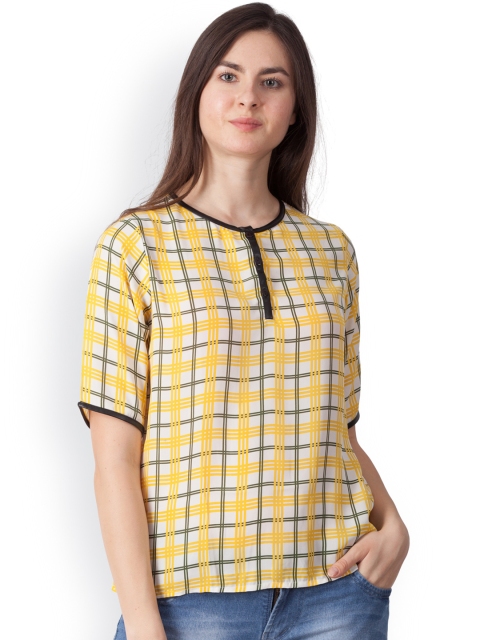 Zink London Women White Checked Top