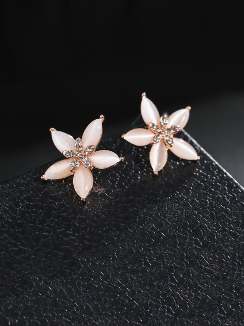 Jewels Galaxy Peach-Coloured Rose Gold-Plated Handcrafted Flower-Shaped Stud Earrings
Jewels Galaxy Peach-Coloured Rose Gold-Plated Handcrafted Flower-Shaped Stud Earrings