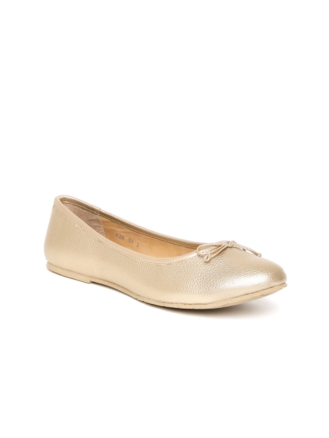 Carlton London Women Gold-Toned Solid Ballerinas