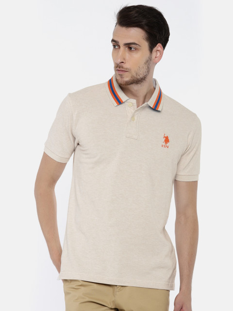 U.S. Polo Assn. Men Beige Solid Polo Collar T-shirt
U.S. Polo Assn. Men Beige Solid Polo Collar T-shirt