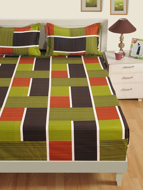 SWAYAM Green & Brown Geometric Flat 250 TC Cotton 1 King Bedsheet with 2 Pillow Covers
SWAYAM Green & Brown Geometric Flat 250 TC Cotton 1 King Bedsheet with 2 Pillow Covers