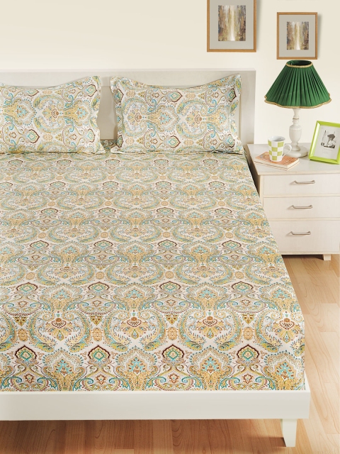 SWAYAM Multicoloured Ethnic Motifs Flat 200 TC Cotton 1 King Bedsheet with 2 Pillow Covers, Multi
SWAYAM Multicoloured Ethnic Motifs Flat 200 TC Cotton 1 King Bedsheet with 2 Pillow Covers, Multi