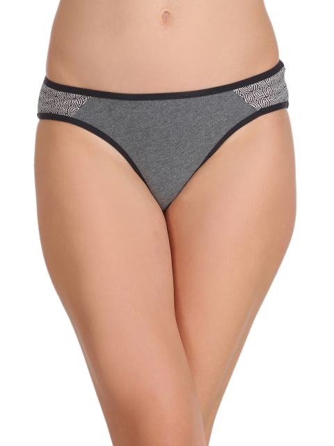 Clovia Women Grey Printed Bikini Briefs PN2092P01XXL