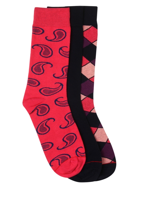Soxytoes Men Set of 3 Printed Socks, Pink