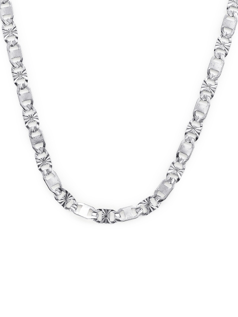 Peora Men Silver-Toned Stainless Steel Silver-Plated Chain