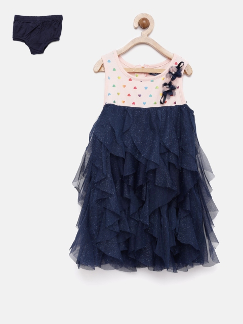 Nauti Nati Girls Navy & Peach-Coloured Printed Fit and Flare Dress, Navy blue
Nauti Nati Girls Navy & Peach-Coloured Printed Fit and Flare Dress, Navy blue