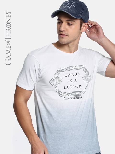 Game of Thrones by Kook N Keech Men White Printed Round Neck T-shirt