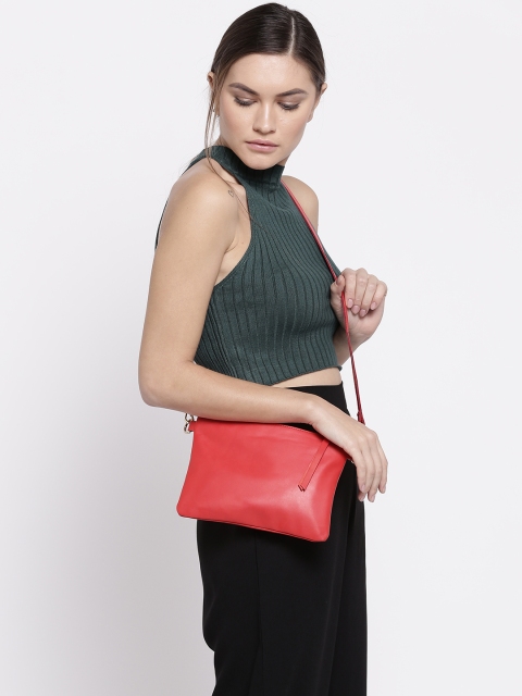 Carlton London Red Solid Sling Bag