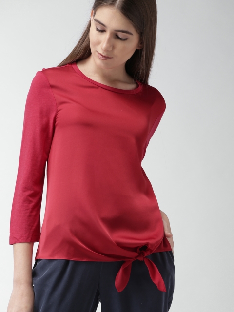 Tommy Hilfiger Women Red Solid Top