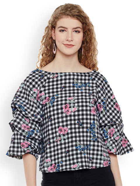 Oxolloxo Women Black Checked Top
Oxolloxo Women Black Checked Top