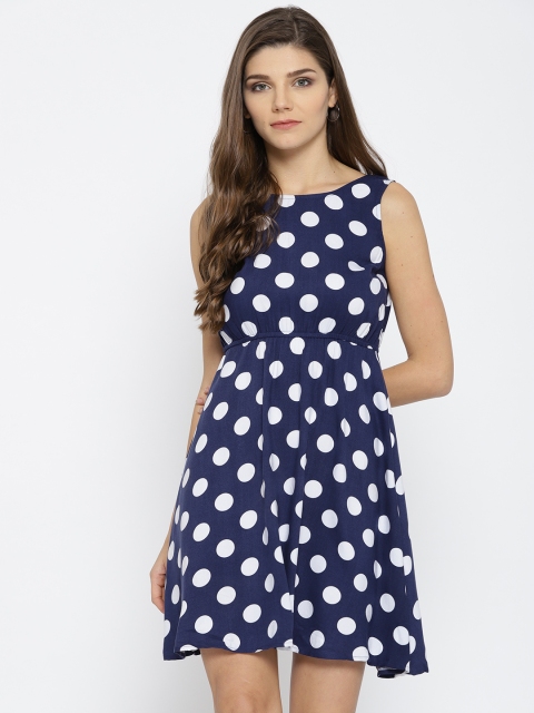 Honey by Pantaloons Women Navy & White Polka Dot Print Fit and Flare Dress, Navy blue
Honey by Pantaloons Women Navy & White Polka Dot Print Fit and Flare Dress, Navy blue