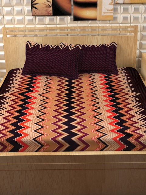 Story@home Multicoloured Geometric Flat 300 TC Cotton 1 Extra Large Bedsheet with 2 Pillow Covers, Multi
Story@home Multicoloured Geometric Flat 300 TC Cotton 1 Extra Large Bedsheet with 2 Pillow Covers, Multi