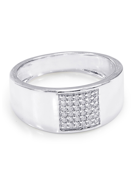 Peora Men Silver-Plated Stone-Studded Ring