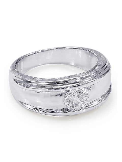 Peora Men Silver-Plated Stone-Studded Ring