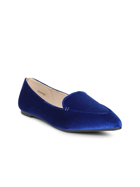 FOREVER 21 Women Blue Solid Textile Ballerinas
