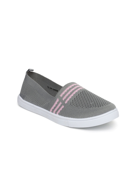Ginger by Lifestyle Women Grey Slip-On Sneakers