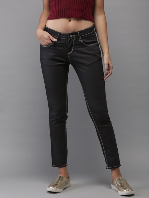 HERE&NOW Women Blue Skinny Fit Mid-Rise Clean Look Stretchable Jeans 
HERE&NOW Women Blue Skinny Fit Mid-Rise Clean Look Stretchable Jeans