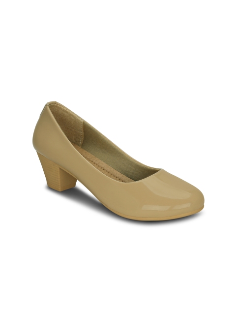 Get Glamr Women Beige Solid Pumps