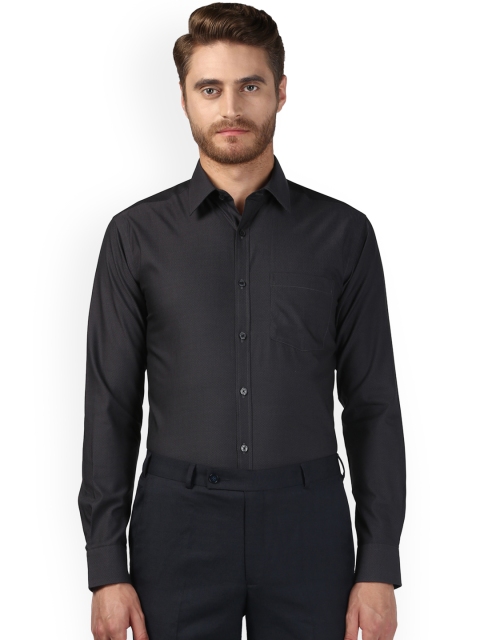 Park Avenue Men Grey Slim Fit Printed Formal Shirt