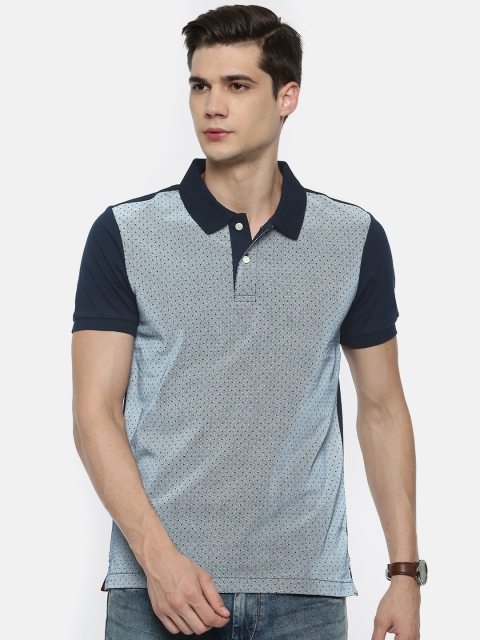 Arrow Sport Men Navy Blue Printed Polo Collar T-shirt