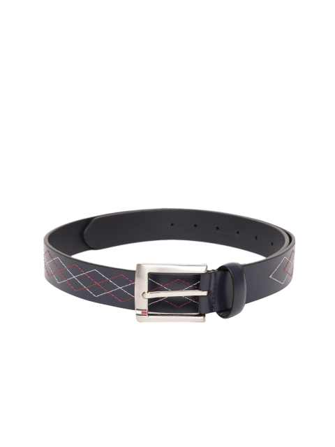 Tommy Hilfiger Men Navy Blue Solid Leather Belt