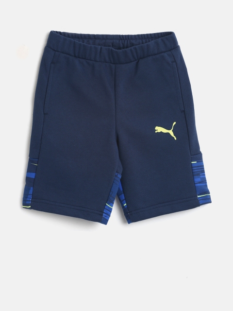 Puma Boys Blue Printed Hero Sweat Shorts
