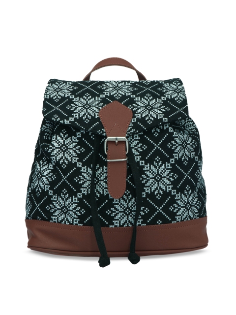 Anekaant Women Black Graphic Backpack