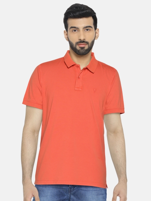 Solly Jeans Co. Men Orange Solid Polo Collar T-shirt