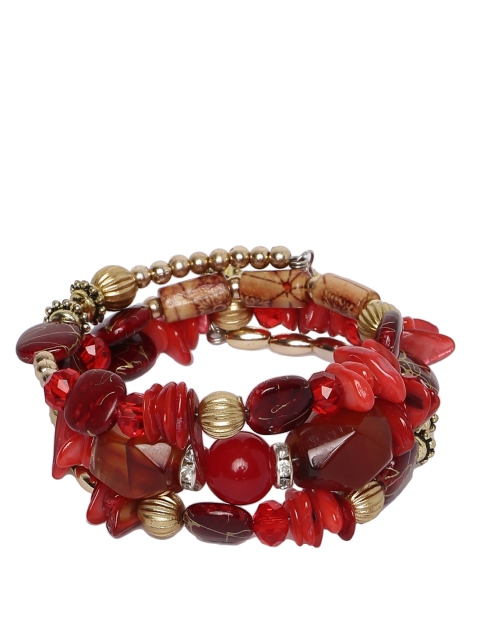 Shining Diva Red Metal Multistrand Bracelet