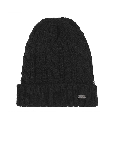 NOISE Unisex Black Solid Beanie