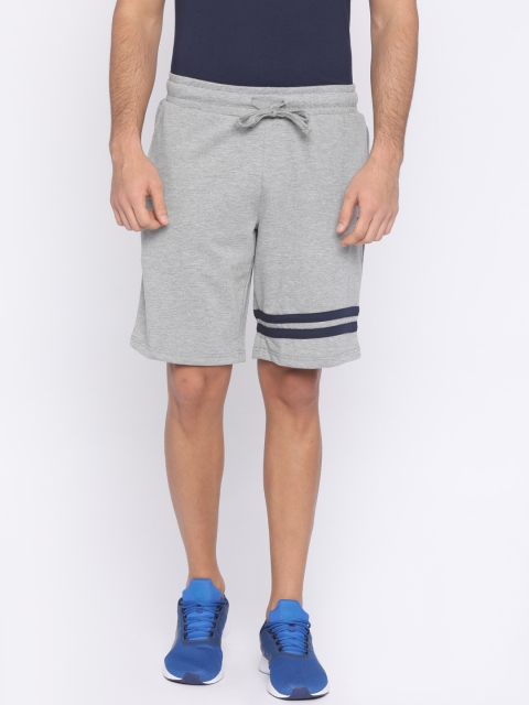 FILA Men Grey Melange Solid MIKA Regular Fit Sports Shorts