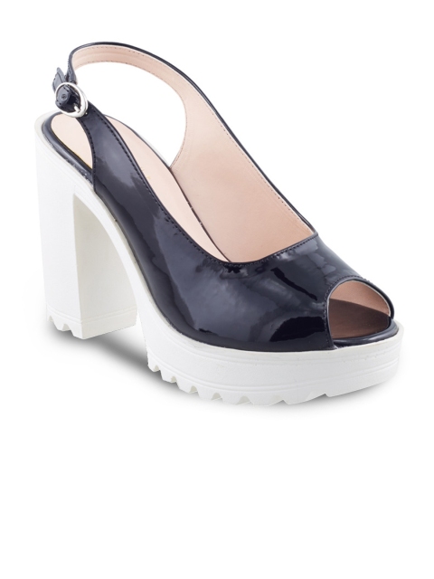 Wet Blue Women Black Solid Peep Toes