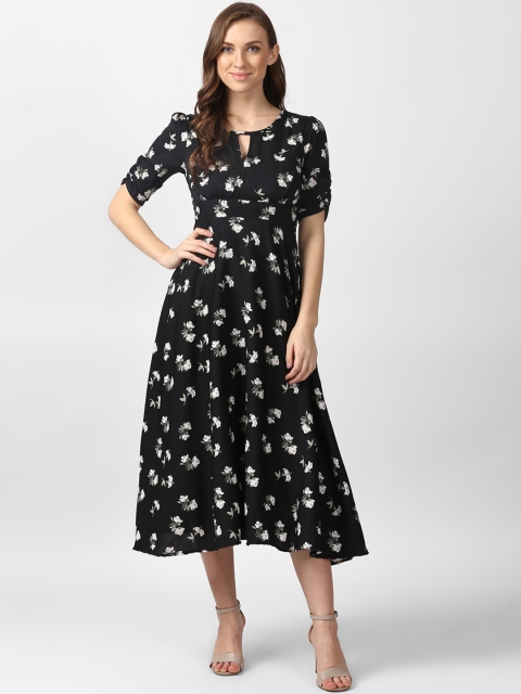 Nun Women Black Printed Peplum Dress