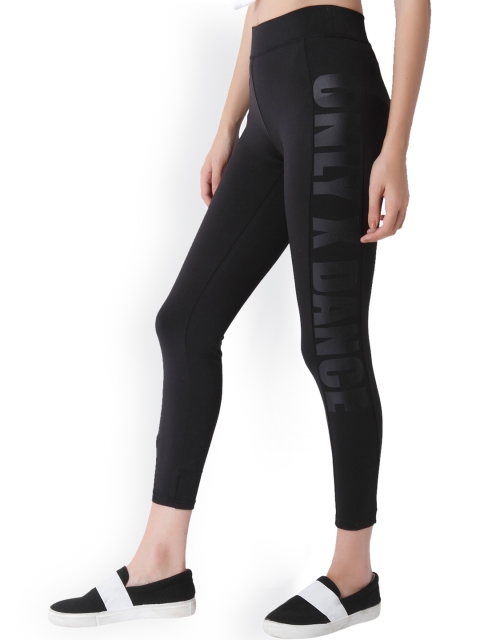ONLY Black Printed Cropped Leggings