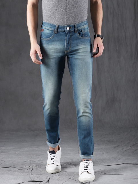 WROGN Men Blue Slim Fit Mid-Rise Clean Look Jeans