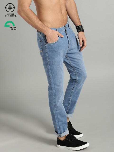 Roadster GreenTurn Men Blue Skinny Mid-Rise Recycled Poly Sustainable Jeans