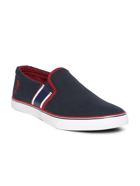 U.S. Polo Assn. Men Navy Blue Hooper Slip-On Sneakers