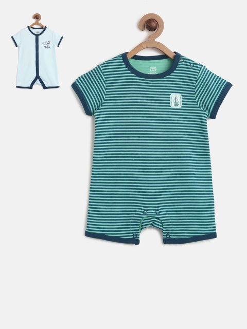 MINI KLUB Boys Blue Set Of Two Rompers
